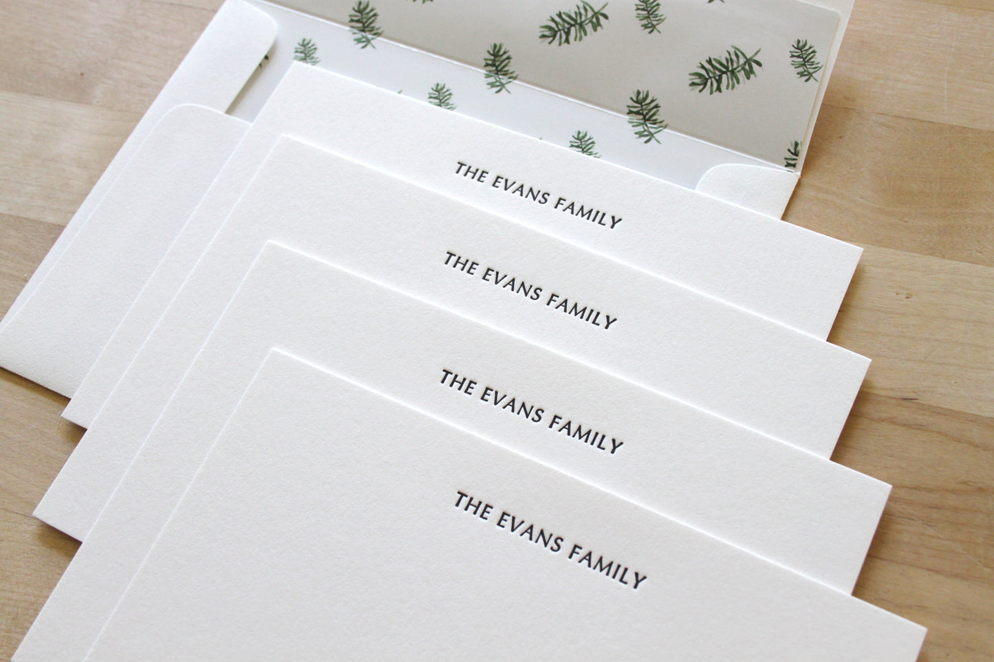 Evergreen Letterpress Wedding Stationery