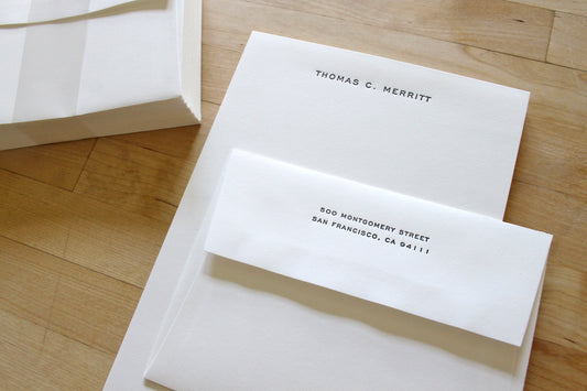 Personalized Letterpress Stationery Sheets
