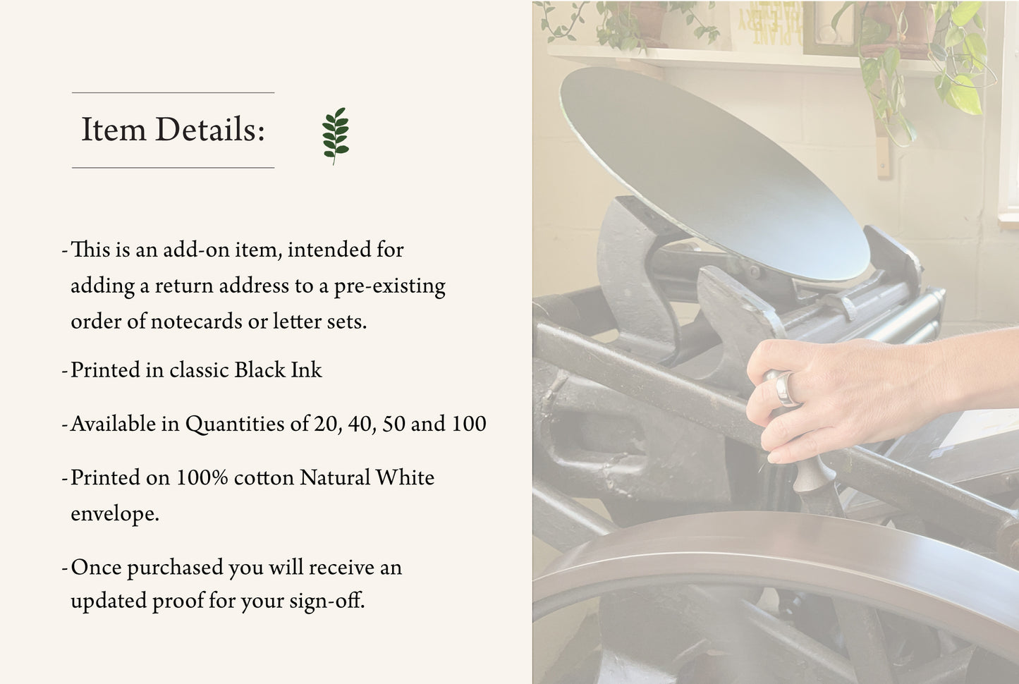 Return Address Envelopes Add-on