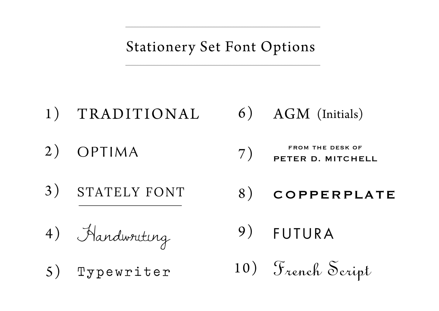 Personalized Letterpress Stationery Sheets