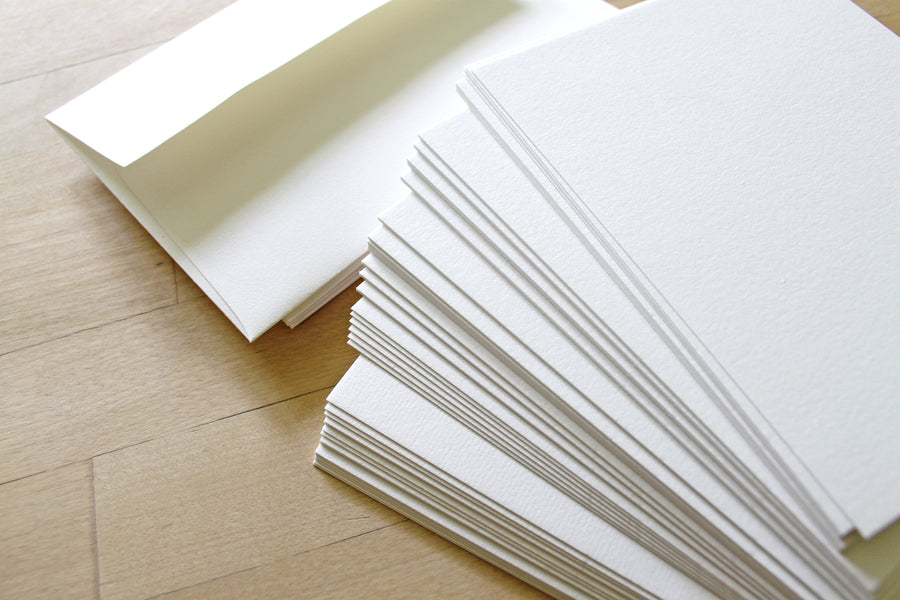 100% cotton paper used for personalized letterpress stationery