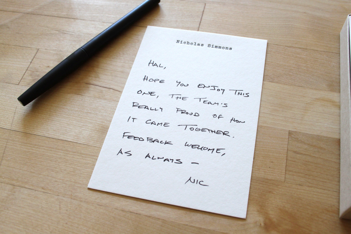 Custom letterpress jotter notes with name for desk and office correspondence