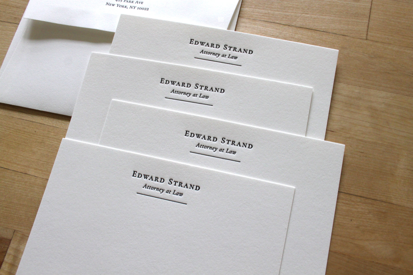 letterpress stationery for business, attorney professional notecards