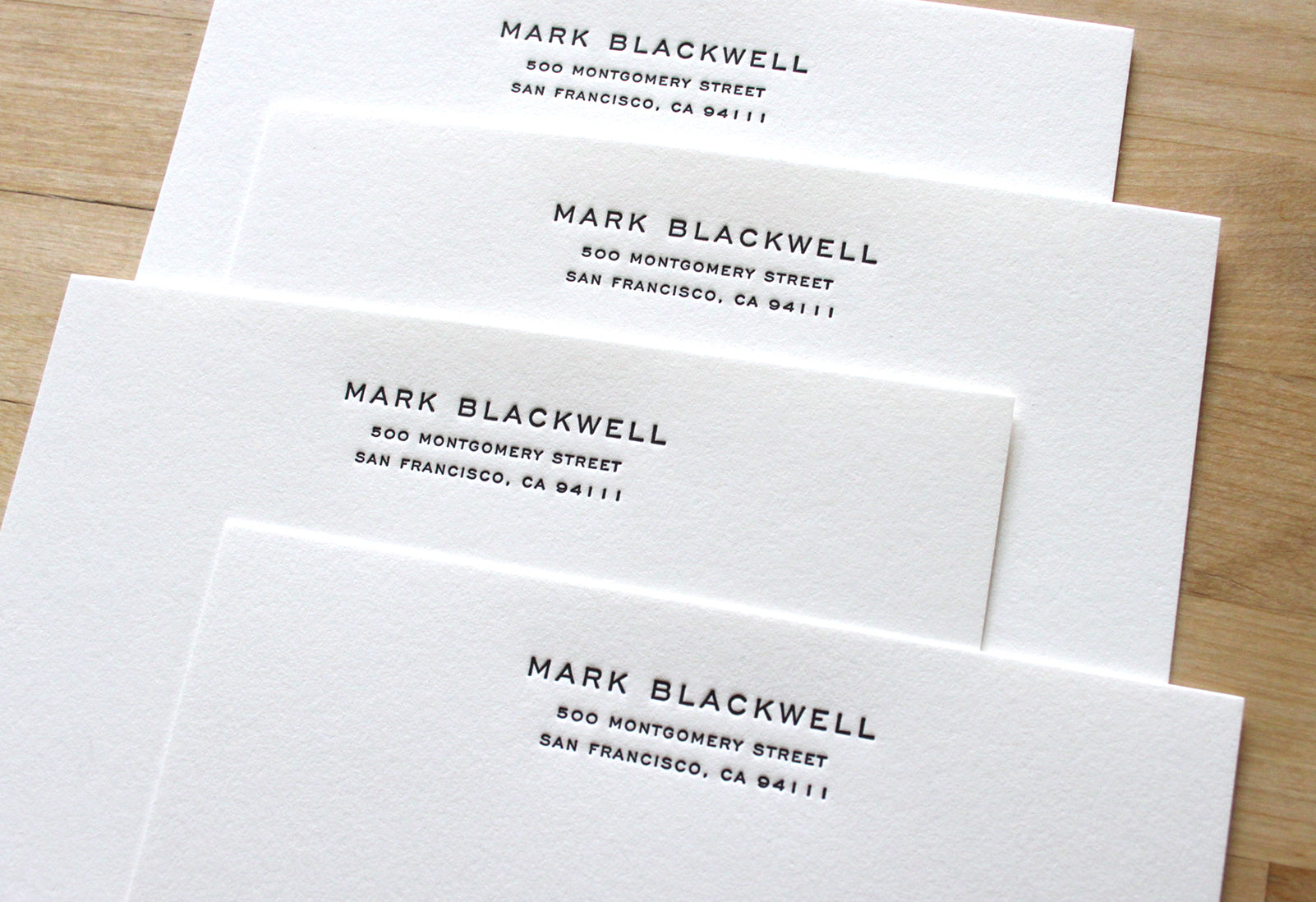Engravers address professional letterpress business stationery personalized with name and return address on cotton paper