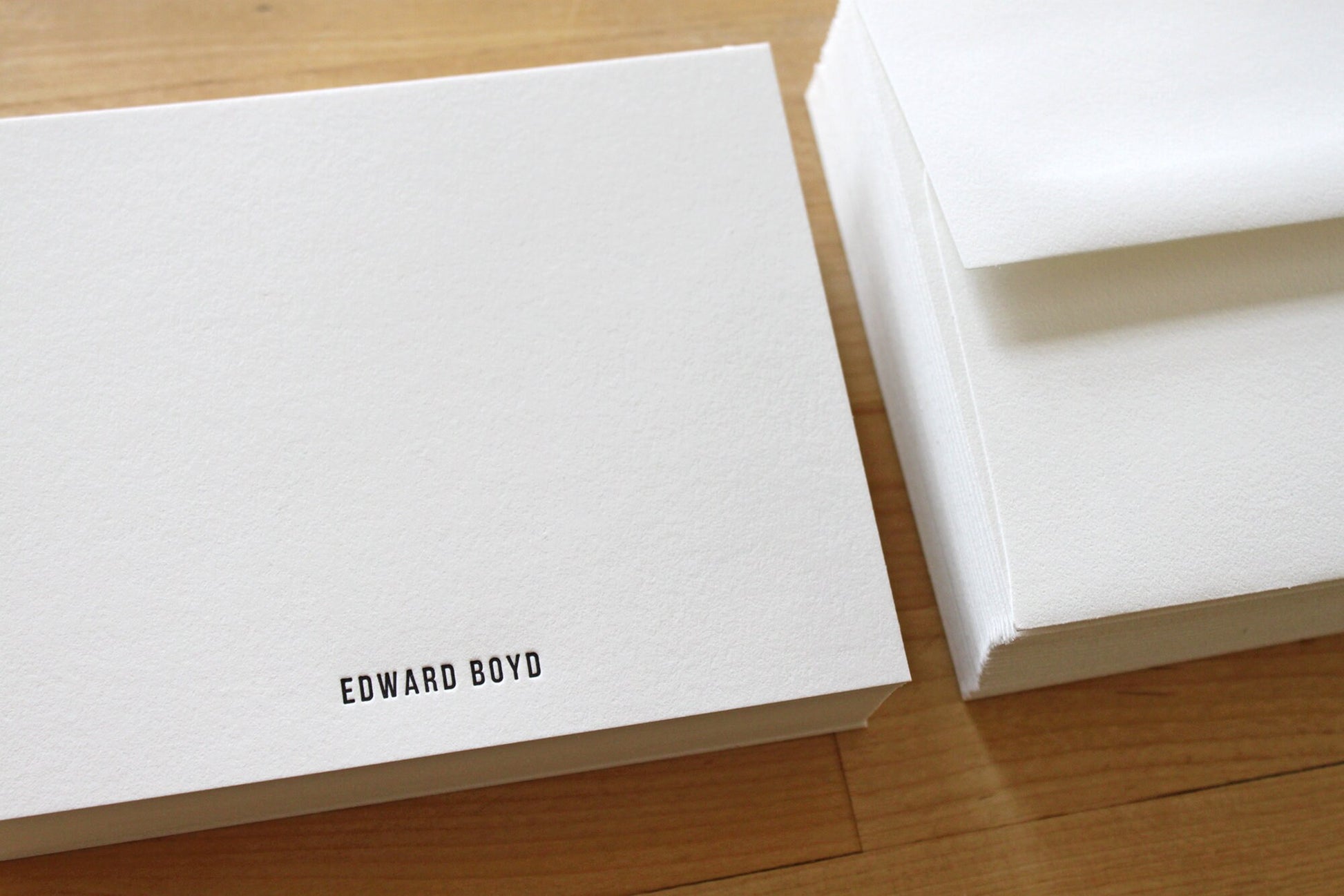 personalized letterpress cards subway font