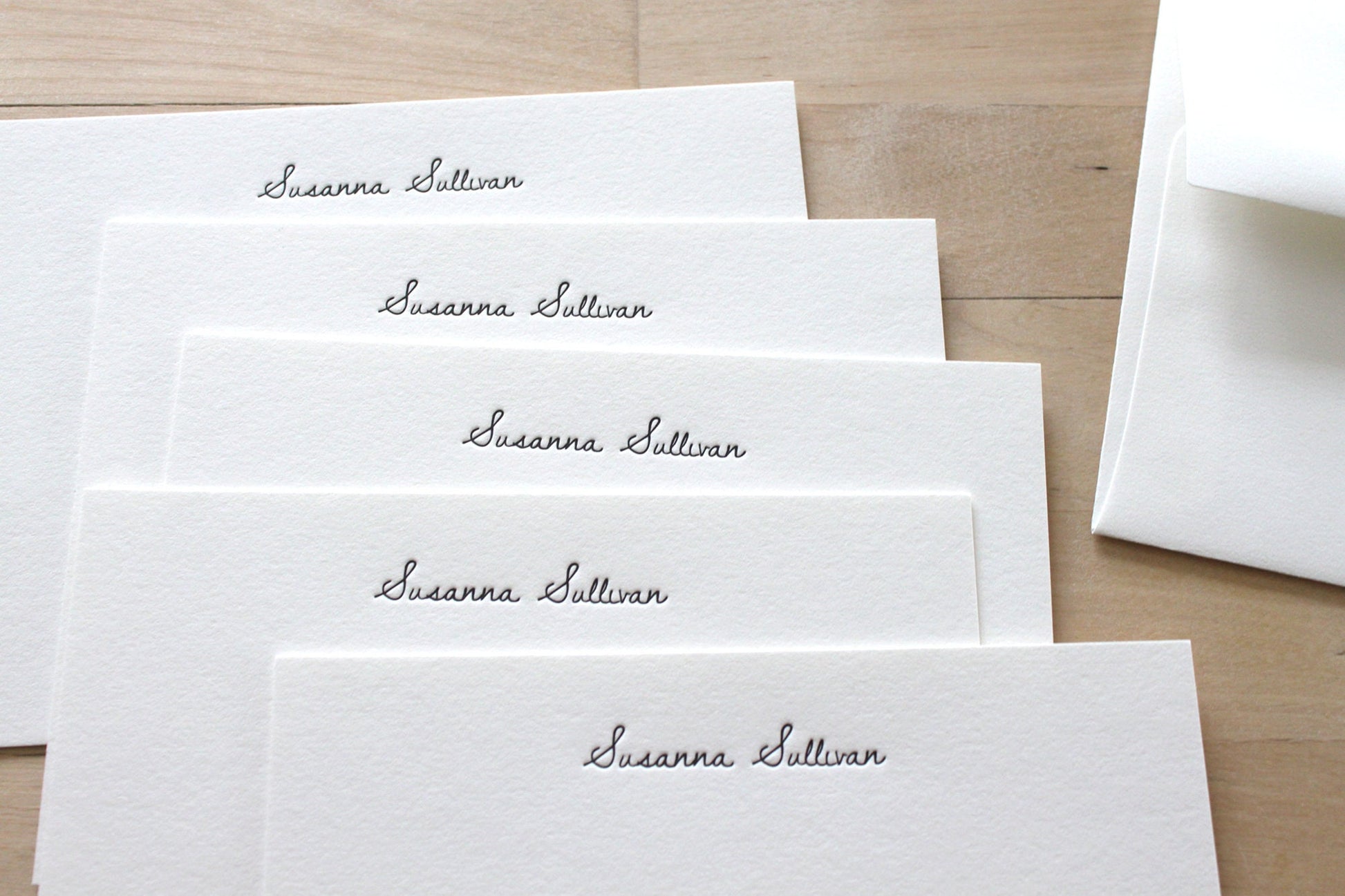 handwriting style letterpress stationery